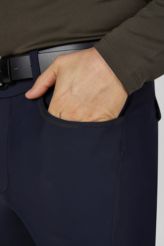 Pikeur Fendrik Breeches Mens GripTec Knee Grip Navy and Gray