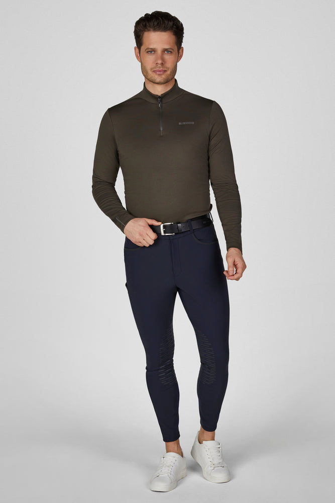 Pikeur Fendrik Breeches Mens GripTec Knee Grip Navy and Gray