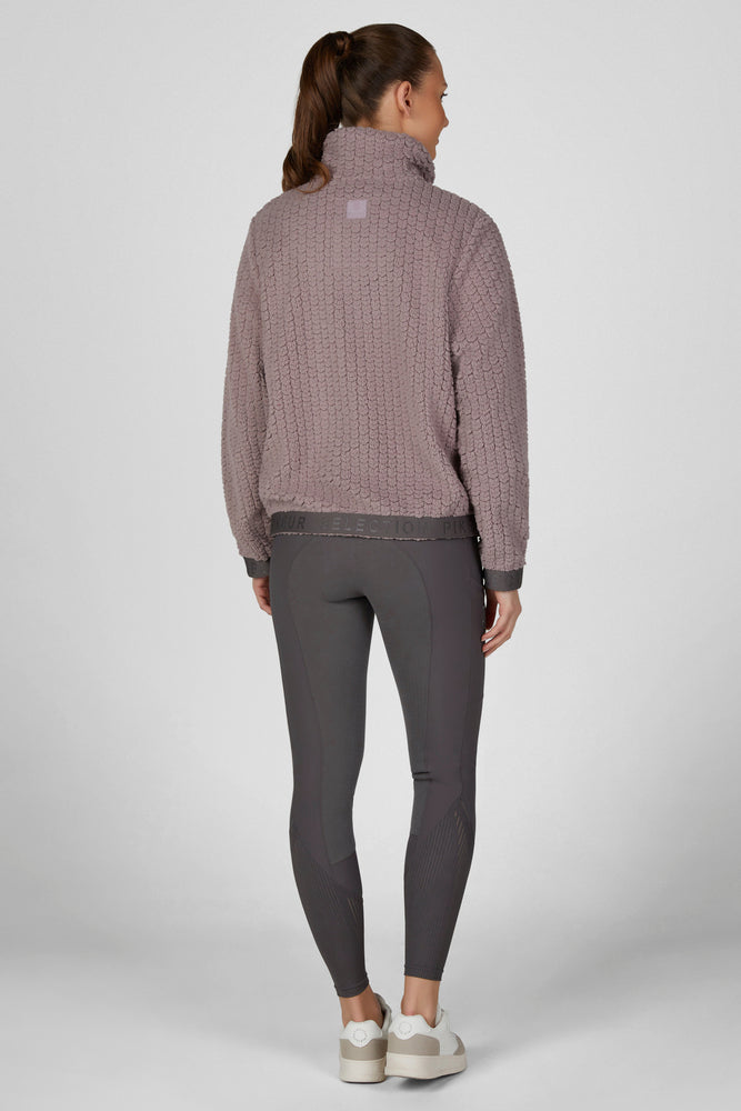 Pikeur Velvet Knit Fleece Teddy Sweater Jacket Ash Mauve Gray